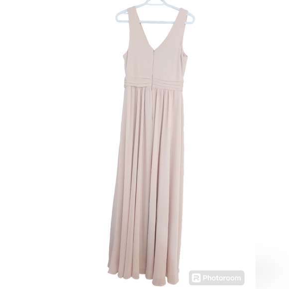 SM NWT Lulu's Thoughts of Hue Blush Surplice Deep V Maxi Dress - Picture 5 of 12